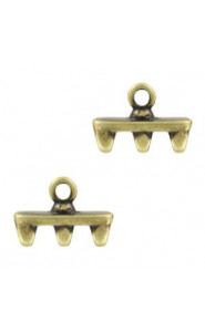 Cymbal ™ DQ metall Endstück Rozos Iii für SuperDuo Perlen - Antik Bronze